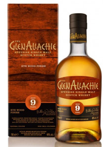 GlenAllachie 9 Year Old Rye Wood Finish | Speyside Single Malt Scotch Whisky | 70 cl, 48 %