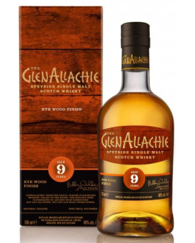 GlenAllachie 9 Year Old Rye Wood Finish | Speyside Single Malt Scotch Whisky | 70 cl, 48 %